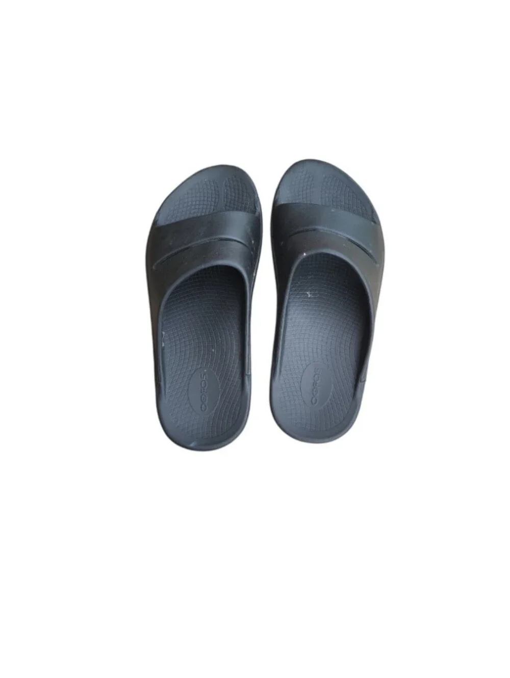 OOFOS OOahhh Original Recovery Foam Slip Summer Athletic Walk Slide Black Men 10